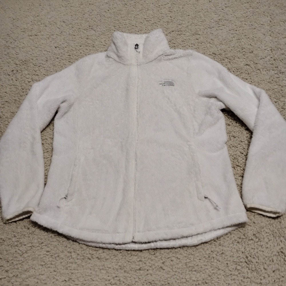 The North Face Jacket Womens Large White Osito Full Zip Fleece Soft Ladies Cozy